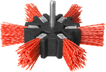 Щетка дисковая "звезда" для дрели ЗУБР "ПРОФЕССИОНАЛ" нейлоновая проволока с абразивным покрытием,