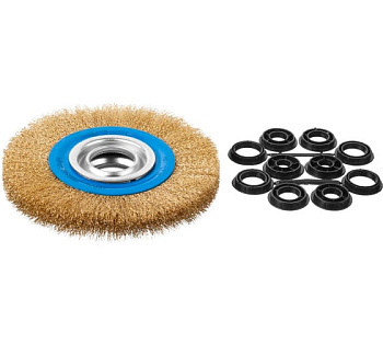 ЗУБР "ЭКСПЕРТ". Щетка дисковая для УШМ, плетеные пучки стальной проволоки 0,5мм, 150х22мм