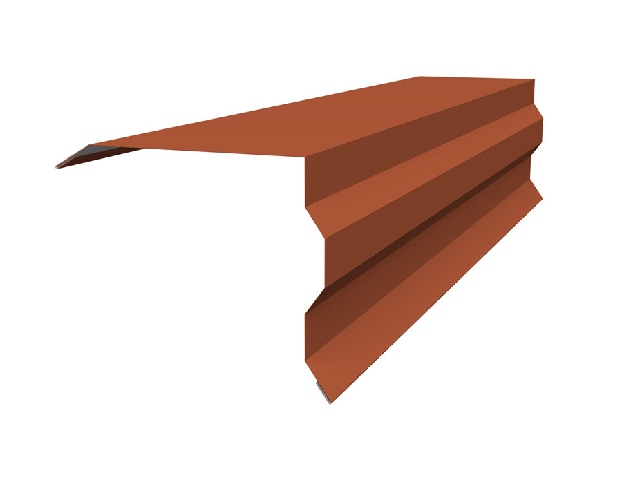 Планка торцевая фигурная 100х85 0,45 PE с пленкой RAL 8004 терракота (2м)
