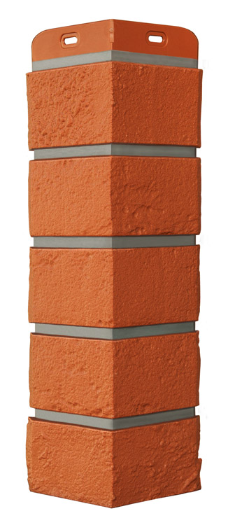 Угол Grand Line Состаренный кирпич Design терракотовый со швом RAL 7006