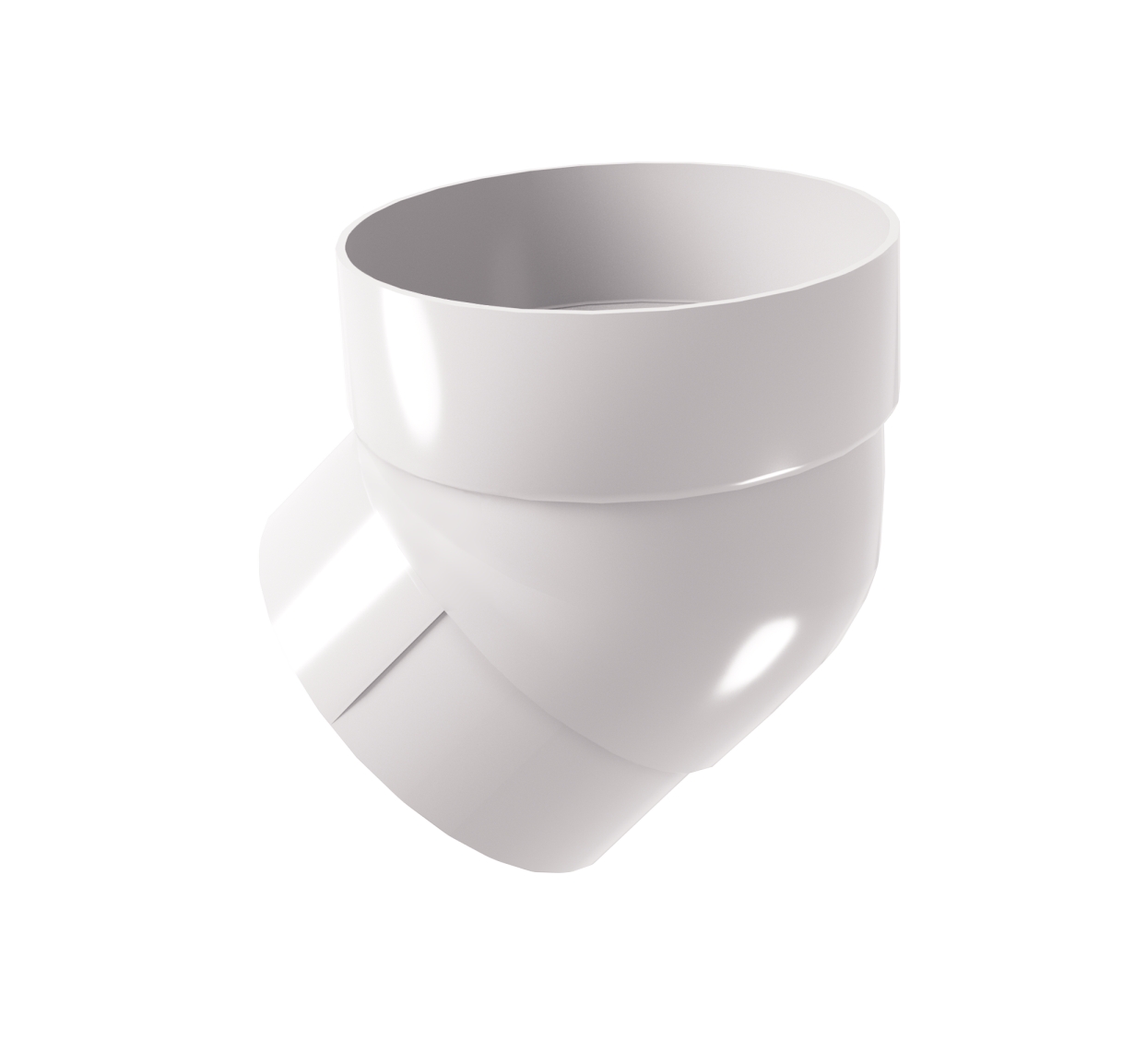 Колено трубы 45 град. ПВХ Grand Line белое (RAL 9003)