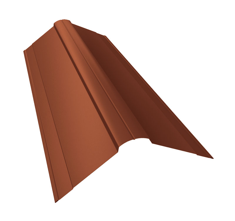 Планка конька фигурного 150x150 0,45 PE RAL 8004 терракота (2м)