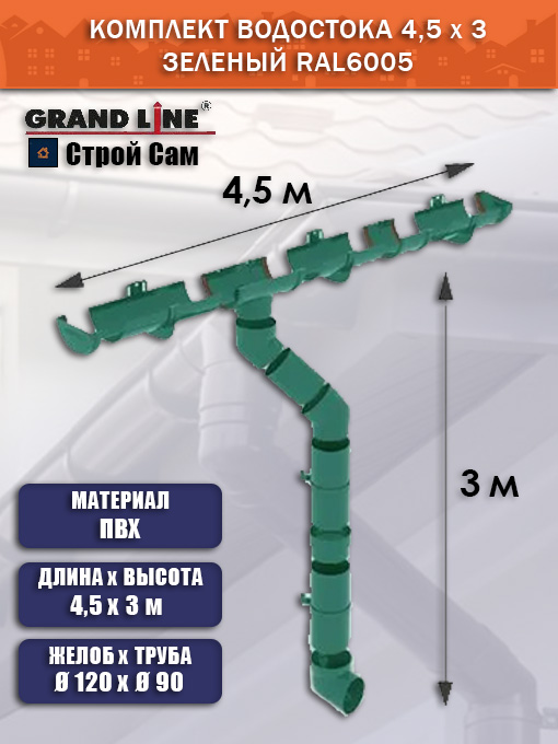 комп водостока зеленый 4.5х3 1