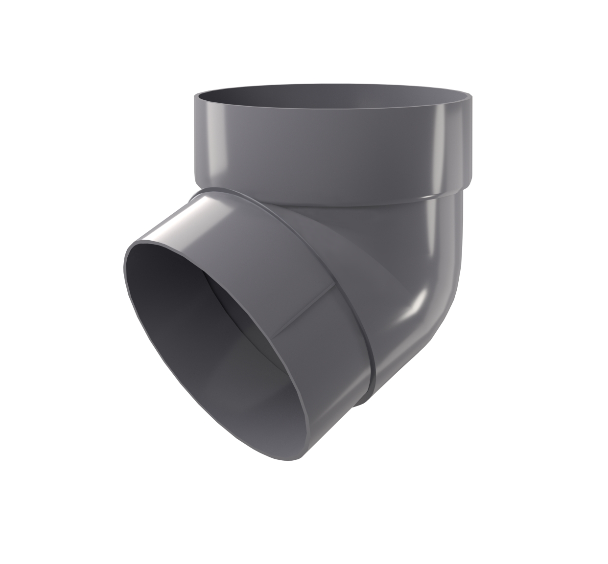 Колено трубы 67 град. ПВХ Grand Line графит (RAL 7024)