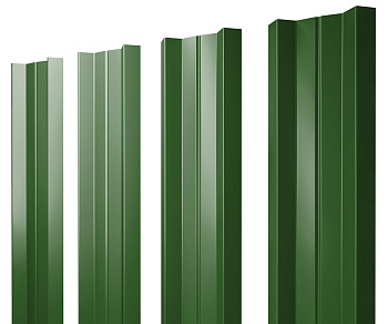 Штакетник М-образный А с прямым резом 0,45 PE RAL 6002 лиственно-зеленый