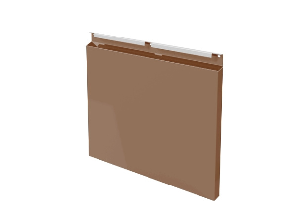 Кассета фасадная прямая закрытого типа 0,7 мм с порошковым покрытием RAL 8024 бежево-коричневый