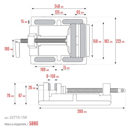 Сверлильные тиски 150мм KRAFTOOL 32715-150_4