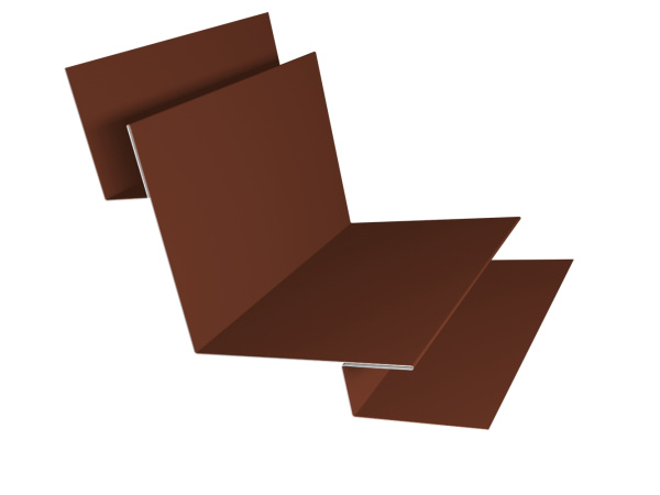 Угол внутренний сложный 90 градусов 0,45 PE с пленкой RAL 8004 терракота (3м)
