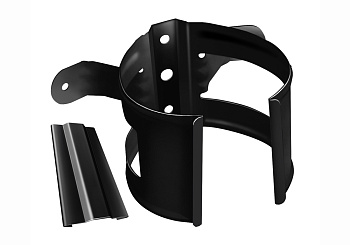 Хомут трубы металлический на дерево Grand Line ПВХ черный (RAL 9005)