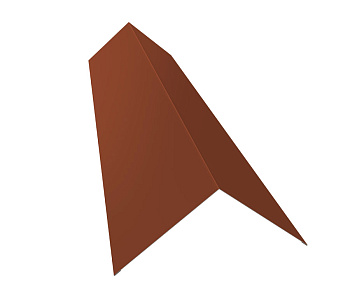 Планка конька плоского 145х145 0,45 PE с пленкой RAL 8004 терракота (2м)