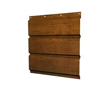 Софит металлический центральная перфорация 0,45 Print Elite с пленкой Golden Wood TwinColor