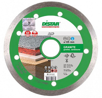 Круг алмазный 1A1R 125х1.4х10х22.225 Granite DISTAR