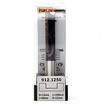 Фреза концевая пазовая D=12,0 I=50,0 S=12,0 L=108,0  CMT PRO 912.1250