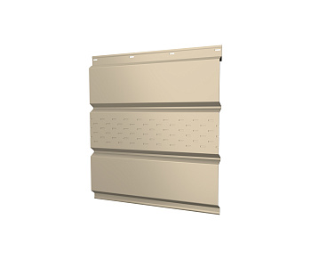 Софит металлический центральная перфорация 0,45 PE с пленкой RAL 1015 светлая слоновая кость