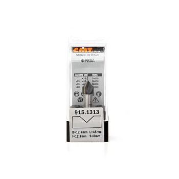 Фреза концевая V-образная D=12,7 I=12,7 S=8,0 L=45,0  CMT PRO 915.1313