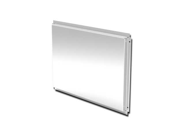 Кассета фасадная прямая открытого типа 0,7 мм c порошковым покрытием RAL 9003 сигнальный белый