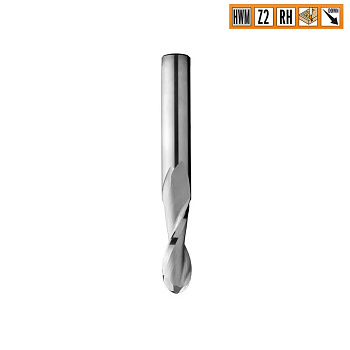 Фреза спиральная монолитная радиусная 8x32x80 Z=2 S=8 RH CMT 199.081.11