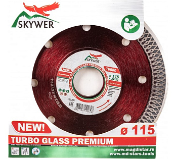 Круг алмазный TURBO GLASS PREMIUM 115*1.2*10*22.23 "SKYWER"