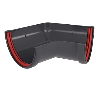 Угол желоба 135 град. Классика 120 ПВХ Grand Line графит (RAL 7024)