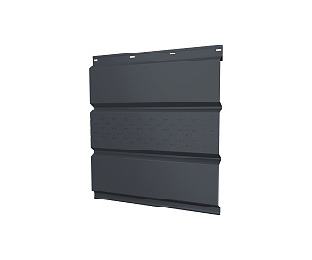 Софит металлический центральная перфорация 0,45 Drap с пленкой RAL 7024 мокрый асфальт