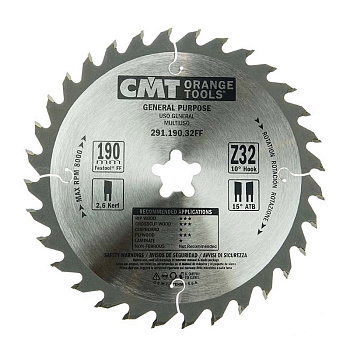 Диск пильный 190x20 (Festool® FF)x2,6/1,6 10° 10° ATB Z=32 CMT 291.190.32FF