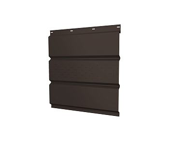 Софит металлический центральная перфорация 0,45 PE с пленкой RR 32 темно-коричневый