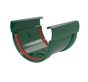 Соединитель желобов Дизайн 135 ПВХ Grand Line зелёный (RAL 6005)