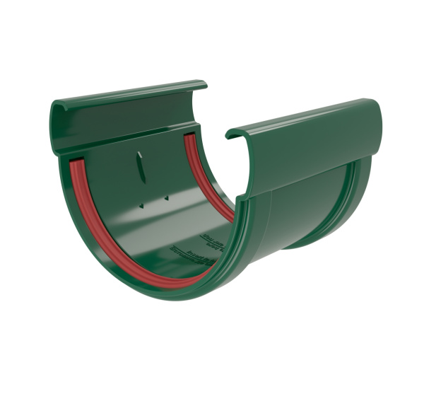 Соединитель желобов Дизайн 135 ПВХ Grand Line зелёный (RAL 6005)