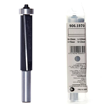 Фреза концевая обгонная с подшипником D=19,0 I=70,0 S=12,0 L=124,0  CMT PRO 906.1970