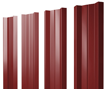 Штакетник М-образный А с прямым резом 0,45 PE RAL 3011 коричнево-красный