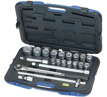 Набор голок торцевых 3/4"DR, 21предмет, в пластиковом кейсе HEYTEC