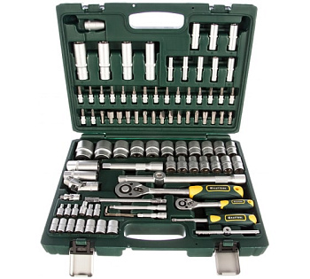 Набор KRAFTOOL "EXPERT QUALITAT": Торцовые головки, 1/2", 1/4", 94 предмета