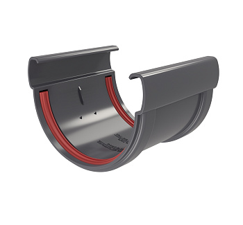 Соединитель желобов Дизайн 135 ПВХ Grand Line графит (RAL 7024)