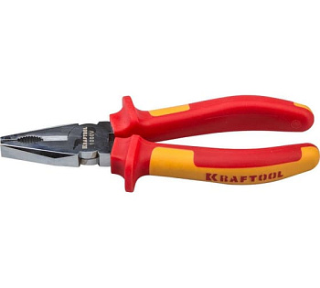Плоскогубцы "ELECTRO- KRAFT", Cr-Mo сталь, двухкомпонентная маслобензостойкая рукоятка, хромированно