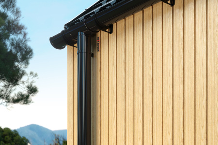 Архитектурный планкен трехслойный  Тундра клен+Пл. водосток ДИЗАЙН черный