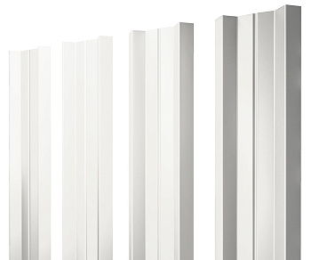 Штакетник М-образный А с прямым резом 0,4 PE RAL 9003 сигнальный белый