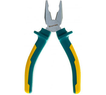Плоскогубцы KRAFTOOL "KRAFT-MAX" комб, Cr-Mo, маслобензост двухкомп рукоятки, шарнирное соединение с