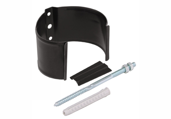 Хомут трубы металлический на камень Grand Line ПВХ коричневый (RR 32)