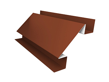 Угол внутренний сложный 75мм 0,45 PE с пленкой RAL 8004 терракота (3м)