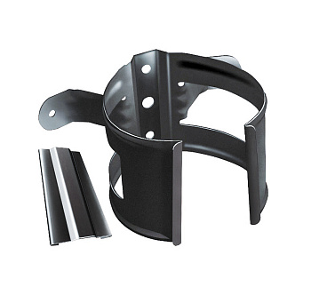 Хомут трубы металлический на дерево Grand Line ПВХ графит (RAL 7024)