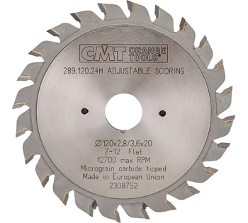 Диск пильный 120x20x2,8-3,6/ 12° FLAT Z=12+12 CMT 289.120.24H