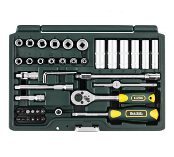 Набор KRAFTOOL "EXPERT QUALITAT":торцевые головки SUPER LOCK с присоединит квадратом, 1/4,42 предмет