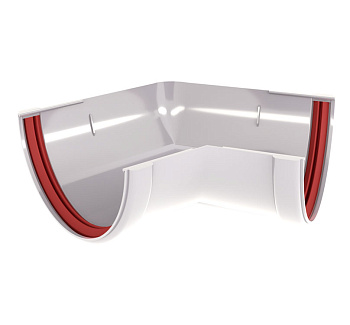 Угол желоба 135 град. Классика 120 ПВХ Grand Line белый (RAL 9003)