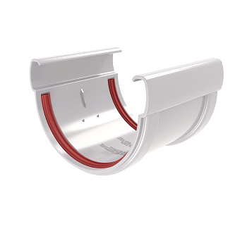 Соединитель желобов Дизайн 135 ПВХ Grand Line белый (RAL 9003)