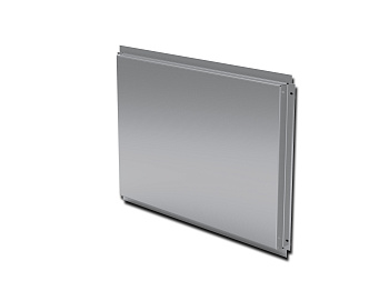 Кассета фасадная прямая открытого типа 0,7 мм c порошковым покрытием RAL 9006 бело-алюминиевый
