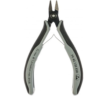 Бокорезы прецизионные ESD, острая головка, без фаски, рез: проволока мягк.d 0.1-1.5мм, ср.d 0.8мм, L