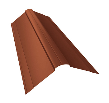 Планка конька фигурного 150x150 0,45 PE с пленкой RAL 8004 терракота (2м)