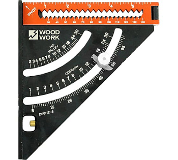 Угольник плотницкий 152мм со скользящим упором и удлиннителем (до 300мм) алюминиевый Woodwork PTR-15