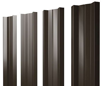 Штакетник М-образный А с прямым резом 0,45 PE RR 32 темно-коричневый