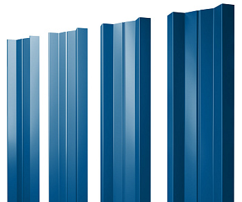 Штакетник М-образный А с прямым резом 0,45 PE RAL 5005 сигнальный синий